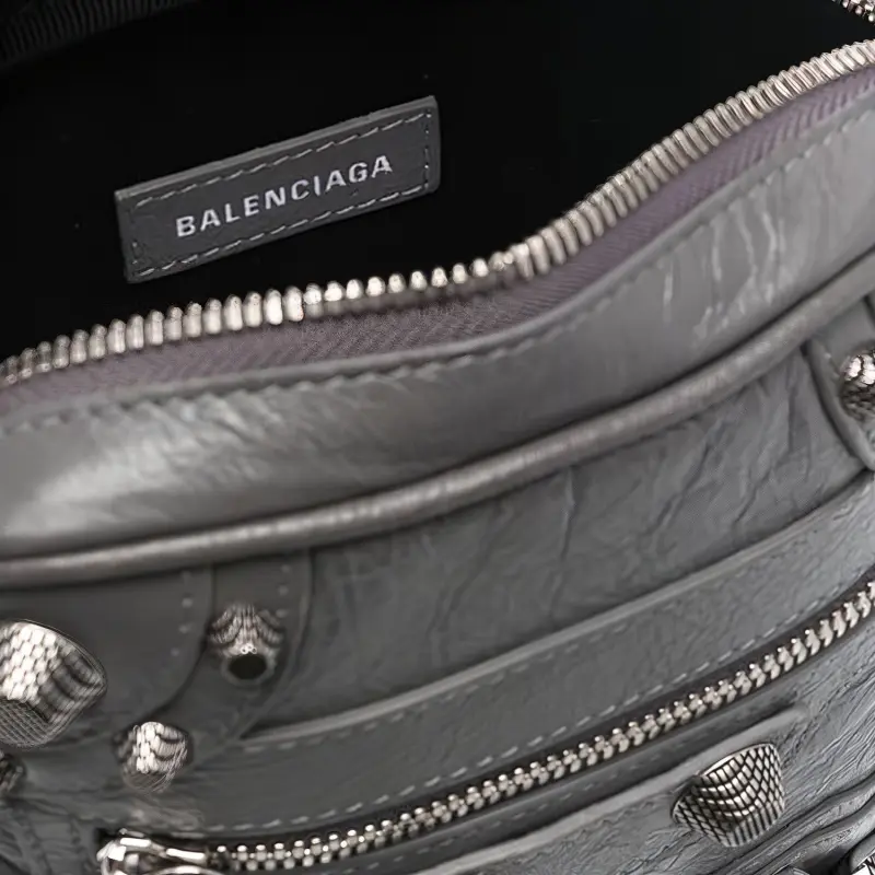 Balenciaga Le Cagole Cow Leather Messenger Bag Camera Bag Shoulder Bag Crossbody Bag Men's Dark Gray-2