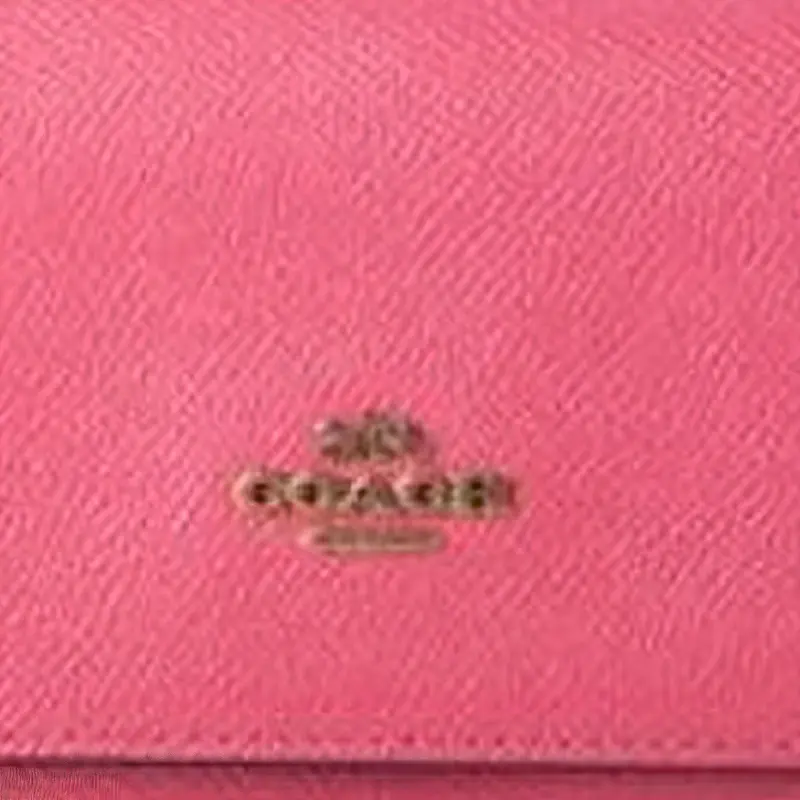 COACH Leather Card Holders Coin Purses Wallets Women's Pink-3