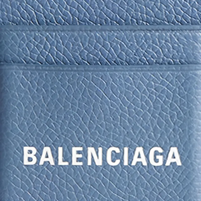 Balenciaga Cash Grain Cow Leather Card Holder Men's Blue-2