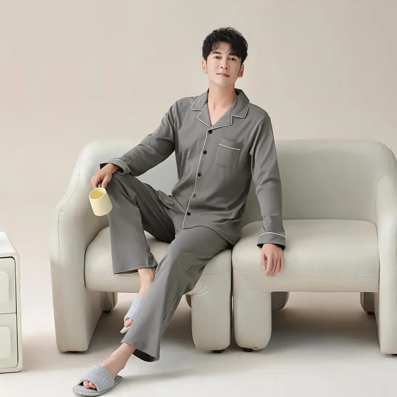 Shivs Pajama Set Men's Black Gray-4