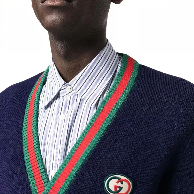 GUCCI Web stripe Button up Cardigan-8