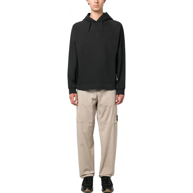 STONE ISLAND Logo print Cotton Hoodie-1