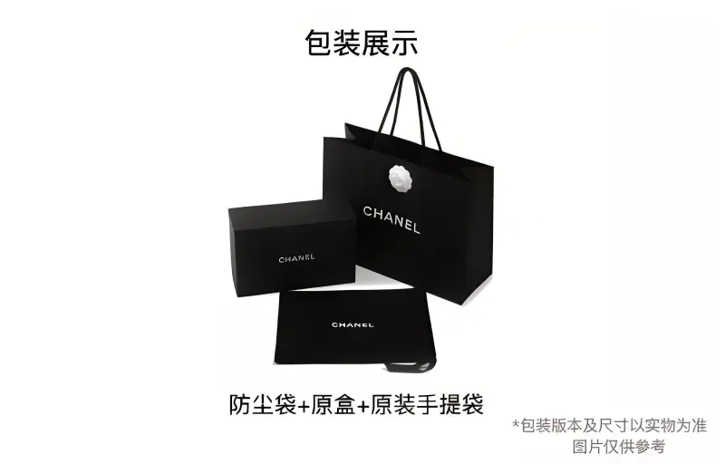CHANEL 23P SS Lambskin Card Holder Shoulder Bag Women's Black-3