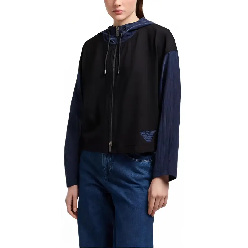 EMPORIO ARMANI Zip up Blouson With Hood In Interlock Jersey-3