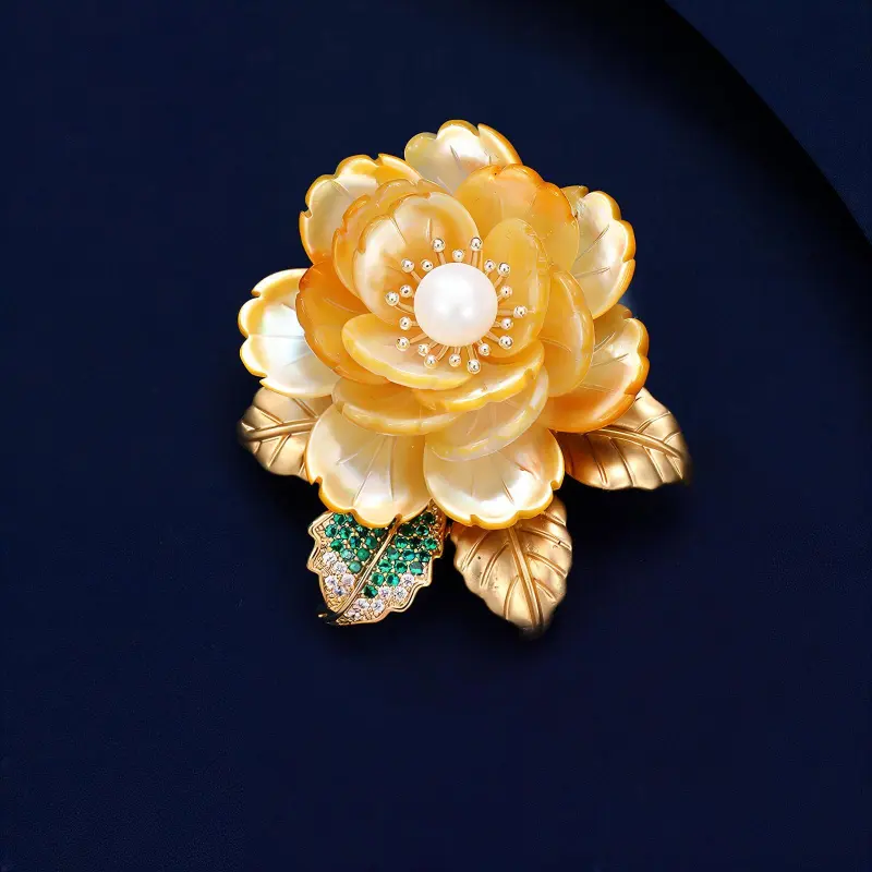 VIOLET Freshwater Pearl Mother Of Pearl Brooches Women's-2