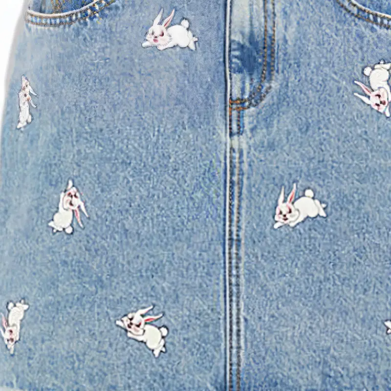 COACH Coach X White Rabbit FW22 FW22 Denim Short Skirts Women's Denim Blue-4