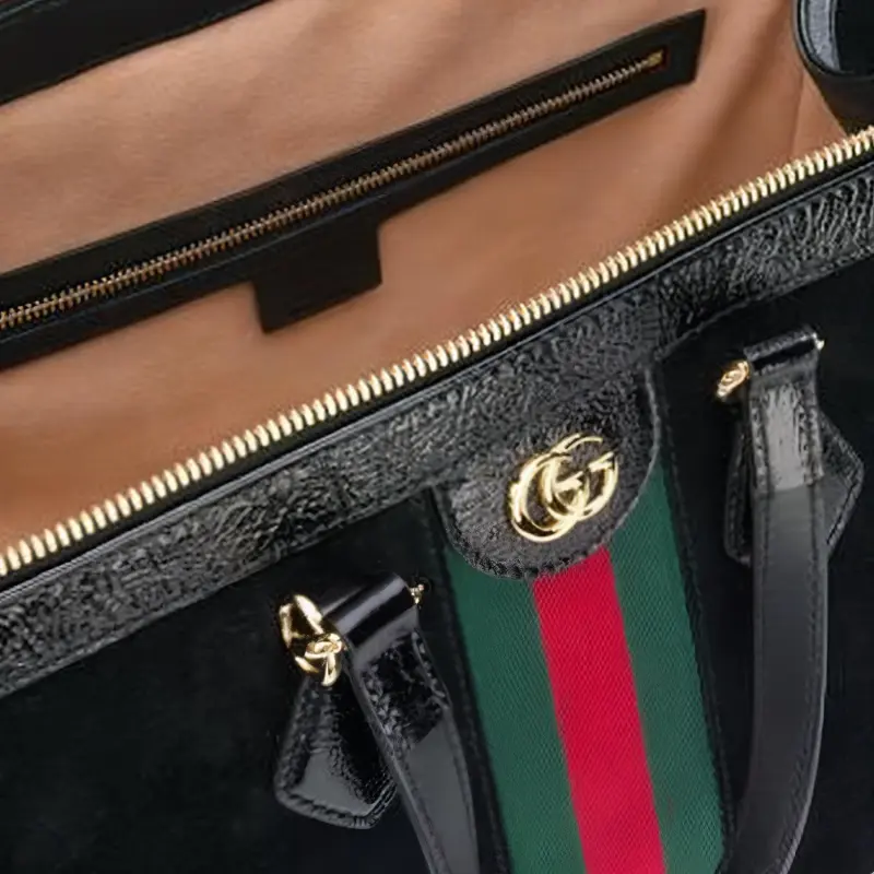 GUCCI Ophidia Leather Trim Tote Bag Shopping Bag Shoulder Bag Crossbody Bag Handbag Medium Size Unisex Black-2