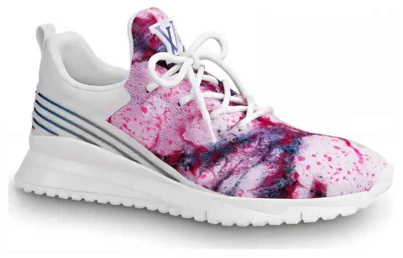 LOUIS VUITTON V.N.R Tie & Dye Cushioning Lightweight Low-Top Casual Shoes Men's Pink White-1