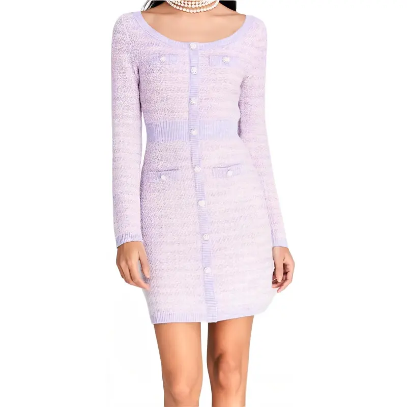 Bebe Long Sleeved Dresses Women's Light Purple-1