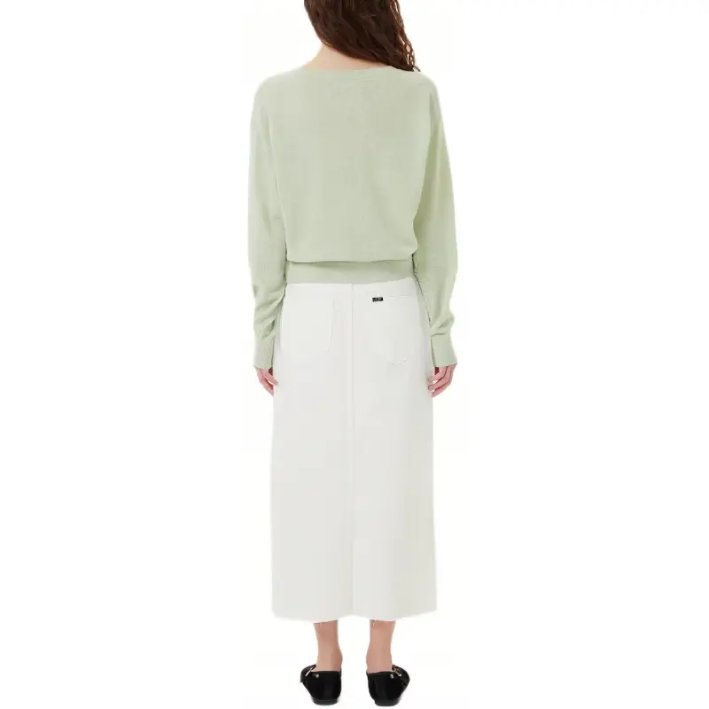 Lee Denim Long Skirts Women's White-4