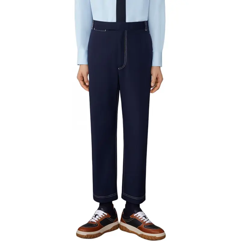 THOM BROWNE Mid Rise Straight Leg Tailored Trousers-3