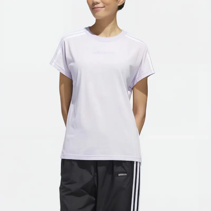 Adidas Neo Raglan Sleeve T Shirt Women's Light Purple White-4
