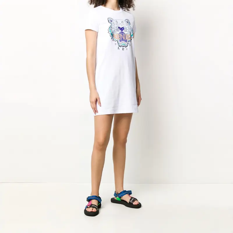 KENZO Short Sleeved Dresses Women's White-3