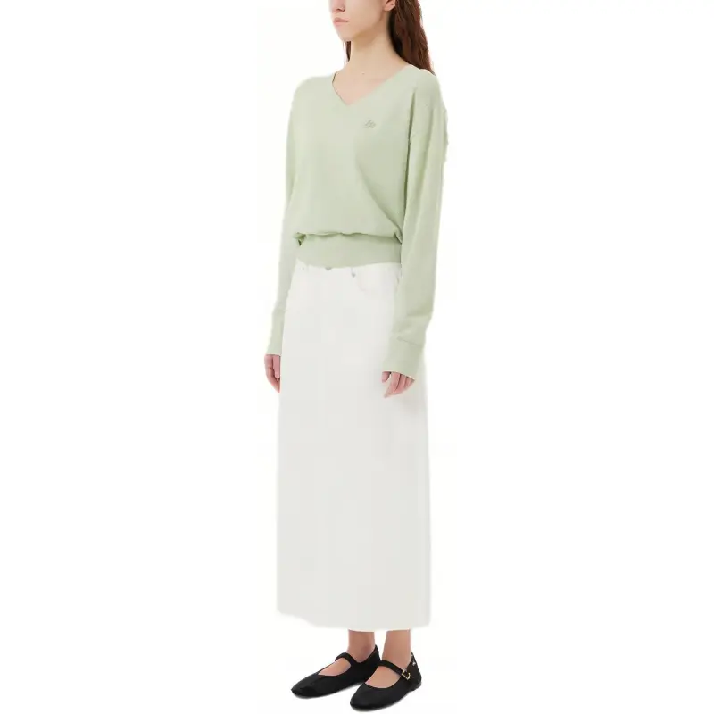 Lee Denim Long Skirts Women's White-3