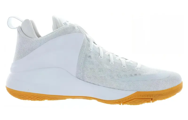 Nike LeBron Witness Cushioning Anti-Slip And Wear-Resistant Coverage Support Mid-Top Basketball Shoes Men's White Gray-1