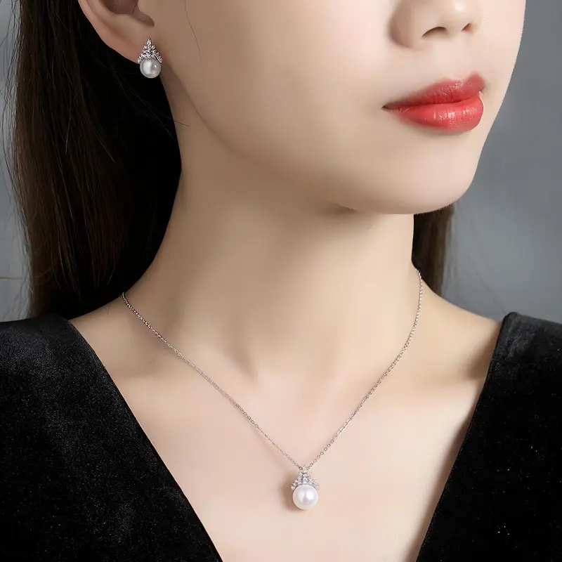 VIOLET Freshwater Pearl S925 Necklaces Women's-1