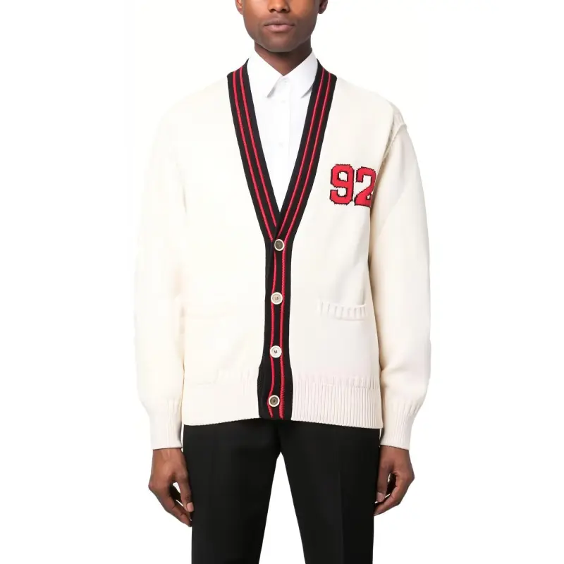 Alexander McQueen Skull Intarsia V Neck Cardigan-1