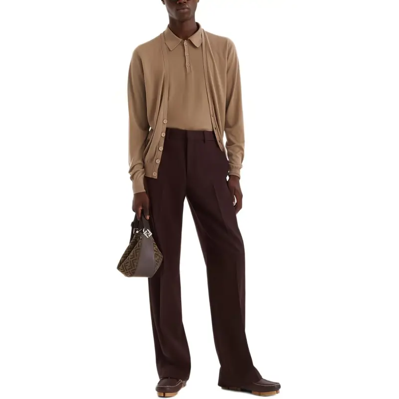 FENDI V Neck Buttoned Knitted Cardigan-2