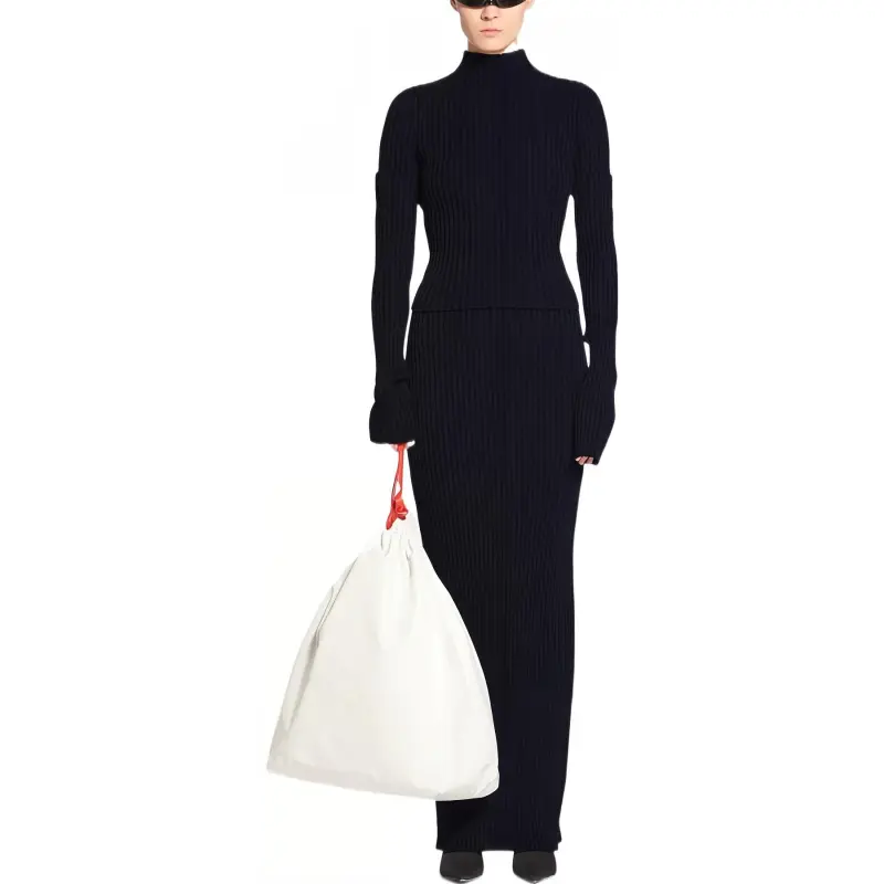 Balenciaga Ribbed Maxi Skirt-1