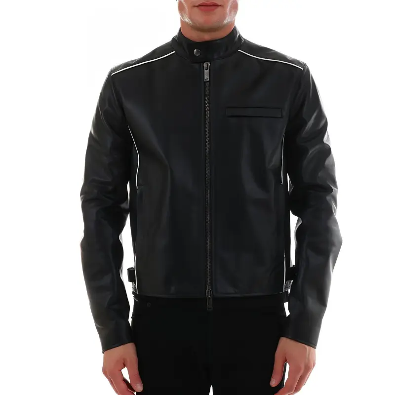 Valentino Leather Jackets Men Black-1