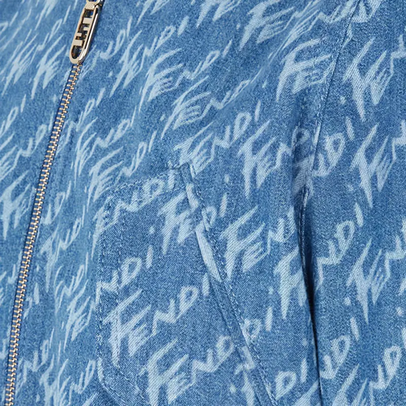 FENDI SS22 Cropped Coats Women's Light Blue-4