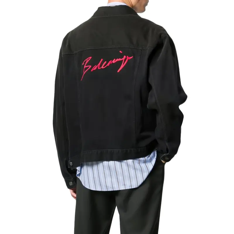Balenciaga SS23 Denim Jacket Regular Fit Men's Black-2