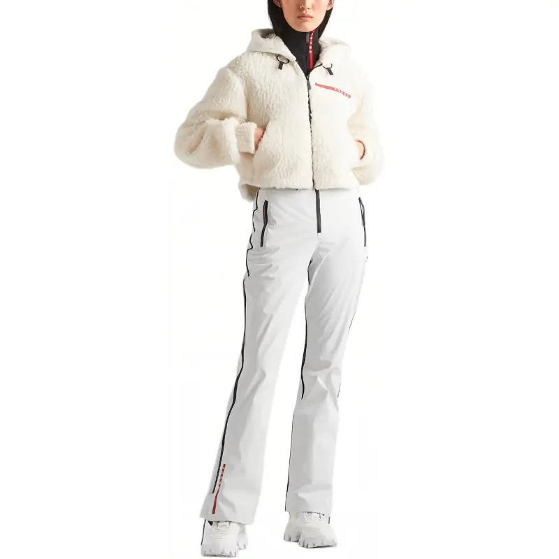 PRADA Velvet-feel Coat Women's Beige-1