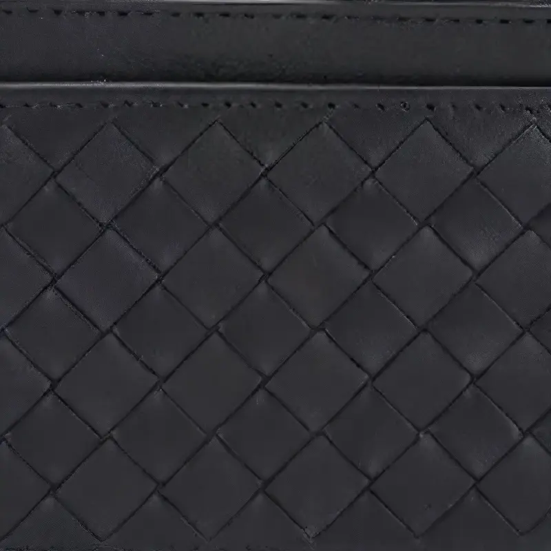 Bottega Veneta Leather Wallet, Card Holder Men's Black-6