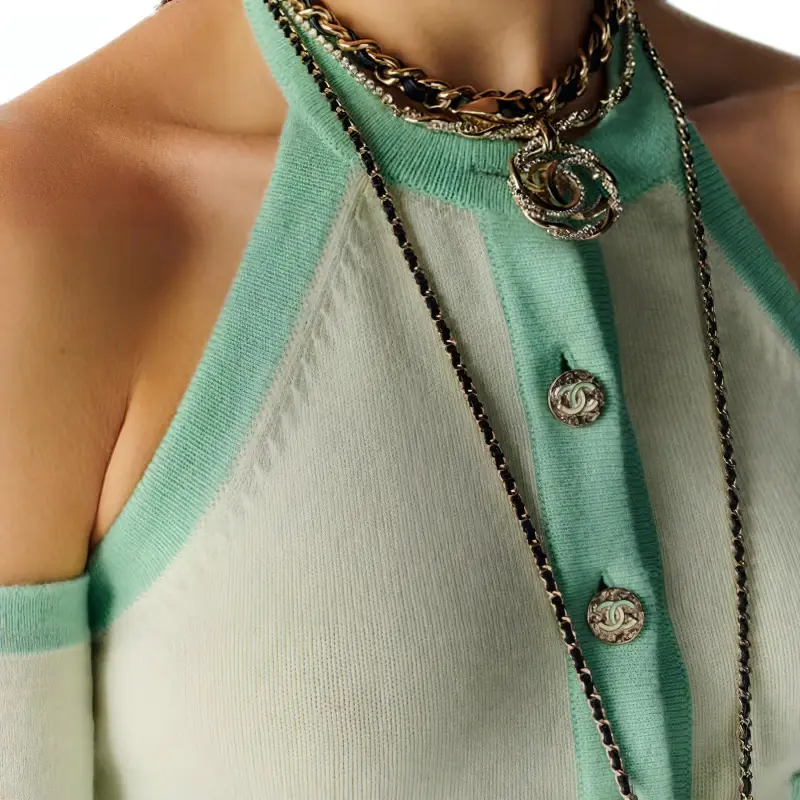 CHANEL 23 New Spring And Summer Arrivals Knitwear Women's Light Green-5