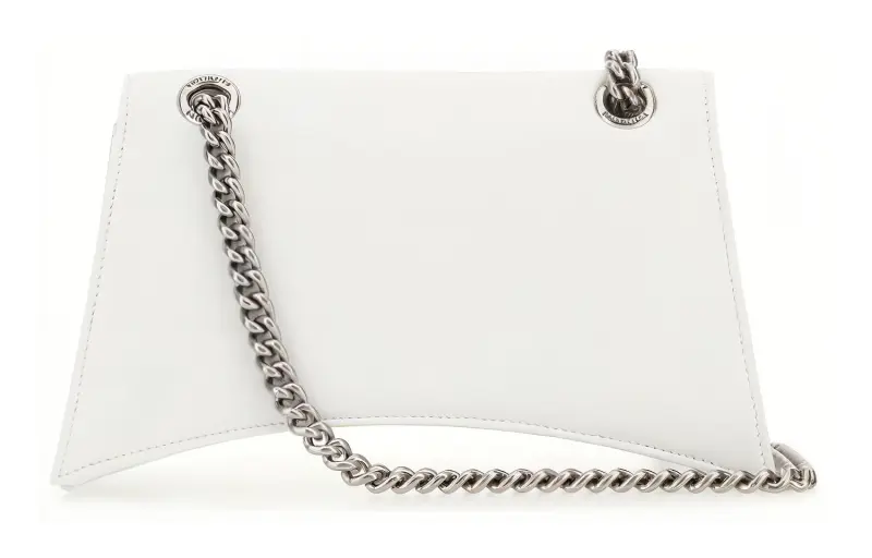 Balenciaga CRUSH Burnished Cow Leather Portable Crossbody Bag, Shoulder Bag Trumpets Women's White-2