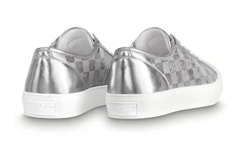 LOUIS VUITTON Tattoo Sneakers 'Silver Plaid Monogram'-3