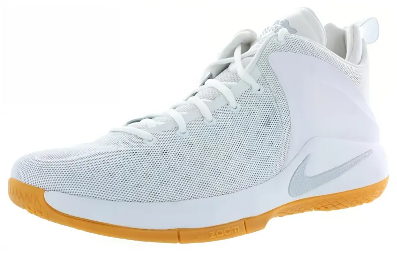 Nike LeBron Witness Cushioning Anti-Slip And Wear-Resistant Coverage Support Mid-Top Basketball Shoes Men's White Gray-2