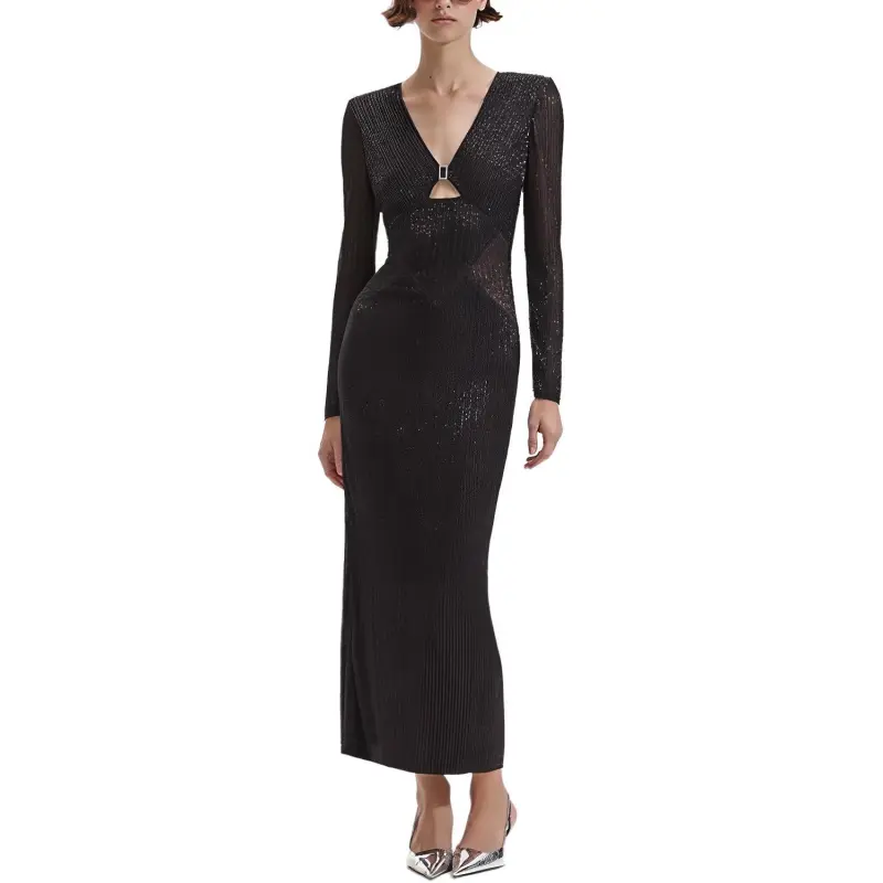 Self portrait Long Sleeved Dresses Women's Classic Black-1