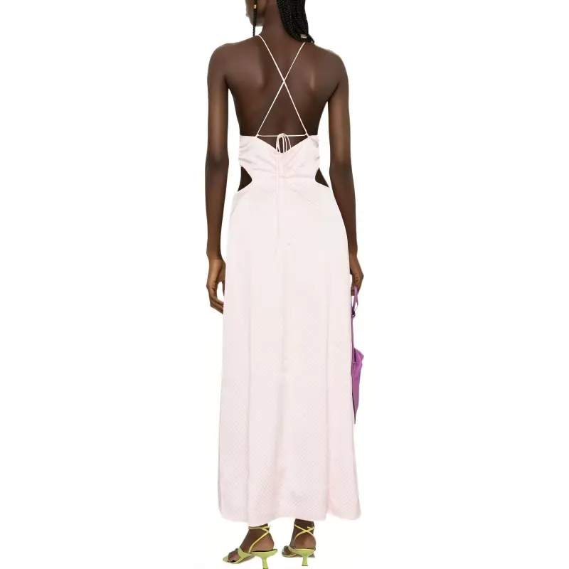 GANNI Cut-Out Halterneck Sleeveless Dress-2