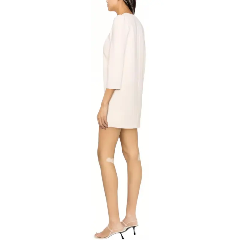 Elisabetta Franchi Logo Embellished Crepe Crewneck Mini Dress-4
