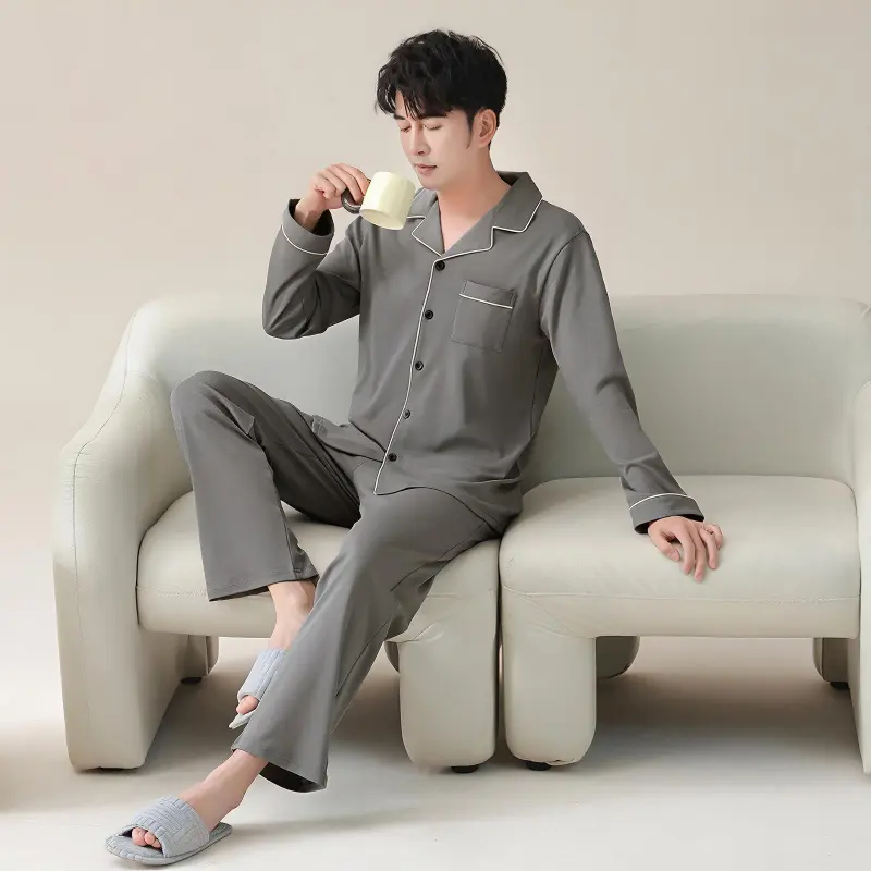 Shivs Pajama Set Men's Black Gray-2