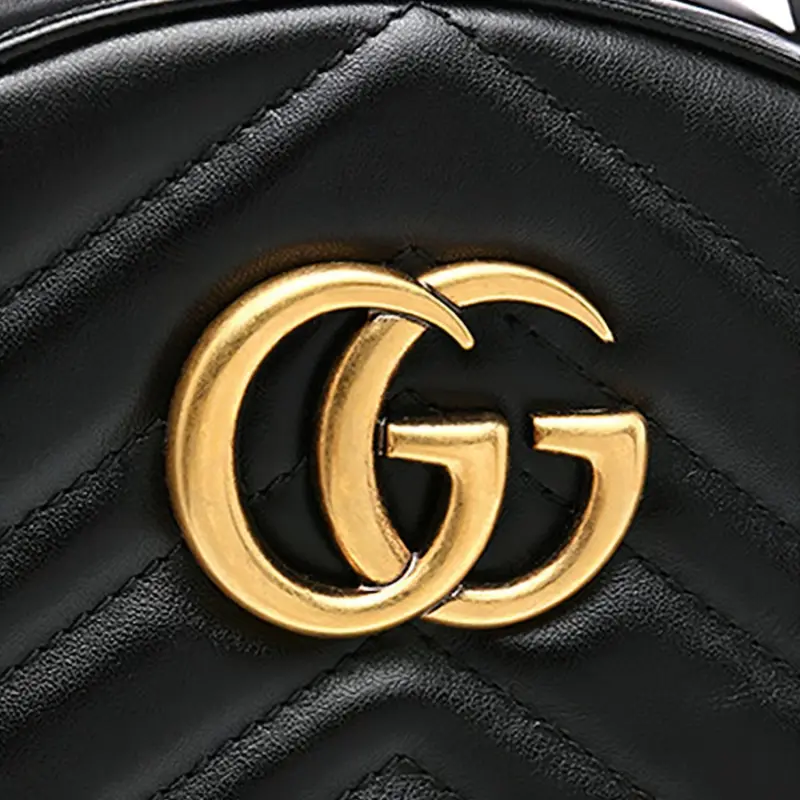 GUCCI Quilting Leather Backpack Medium Size Women's Black-4