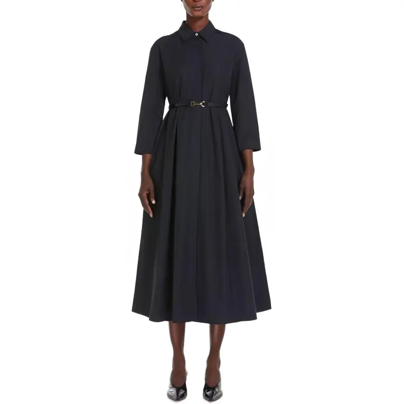 'S MAX MARA Long Sleeved Dress Women's Black-2