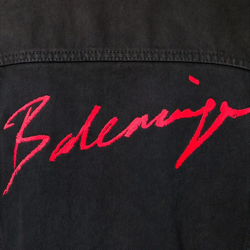 Balenciaga SS23 Denim Jacket Regular Fit Men's Black-4