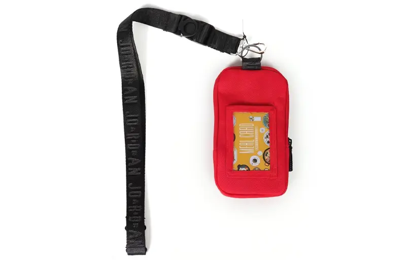 Jordan Polyester Cell Phone Pouch Crossbody Waist Bag Card Wallet Regular Unisex Red-1