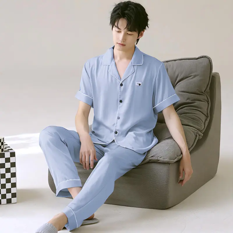 XIAFENYAN Pajama Set Men's Sky Blue-2