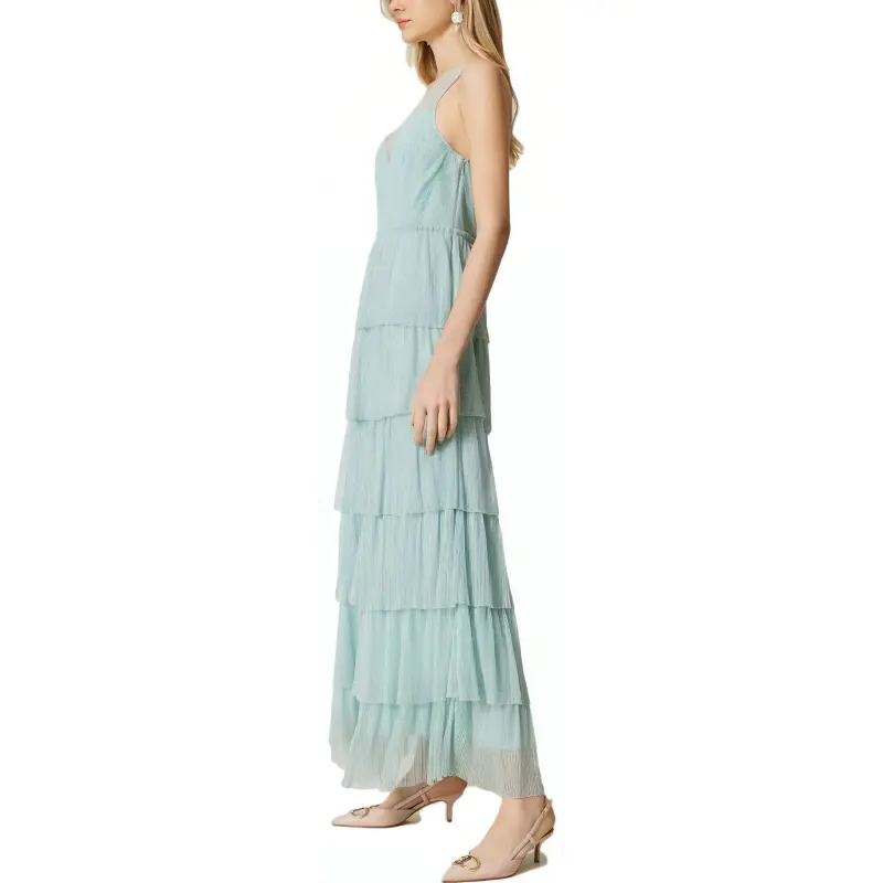 Twinset Flounce Detail Tulle Maxi Dress-2