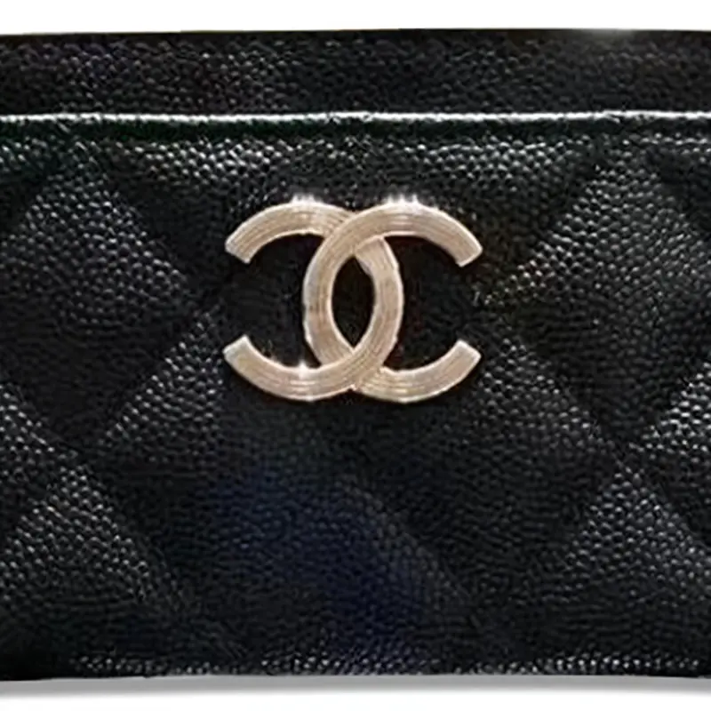 CHANEL Grain Embossed Caviar Calfskin Card Holder Card Holder Women's Black-4