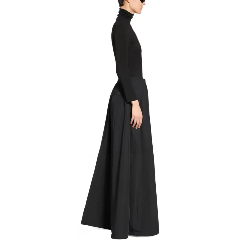 Balenciaga FW22 Casual Long Skirt Women's Black-4