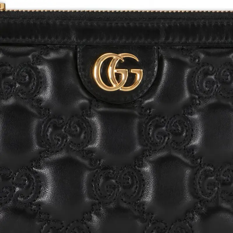 GUCCI Leather Fanny Pack Women's Black-6