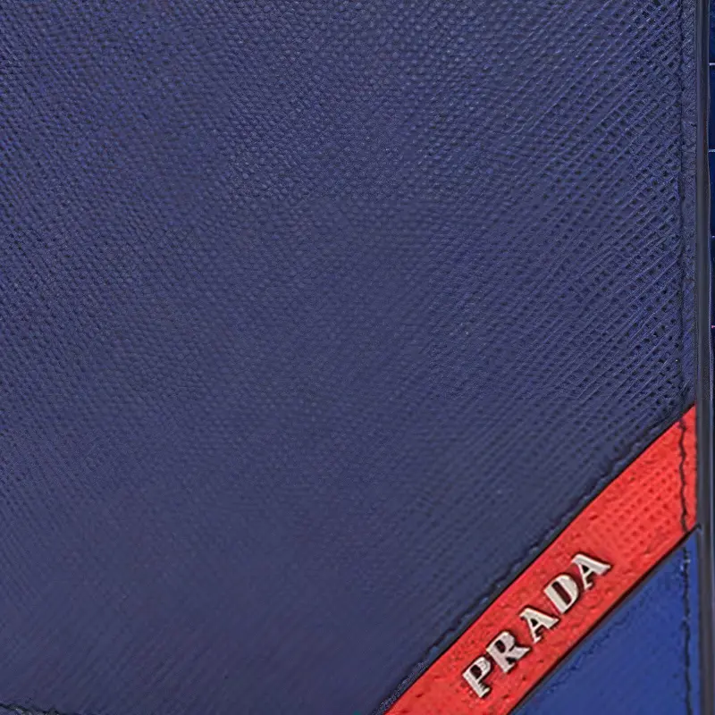 PRADA Cow Leather Wallet Men's Blue-2
