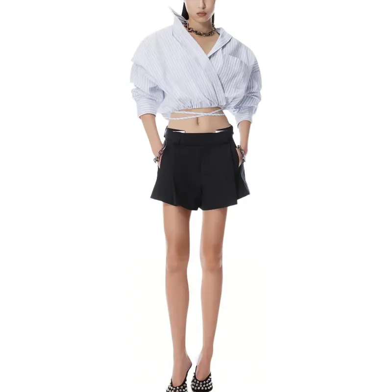 Alexander Wang Striped Cropped Shirt-1