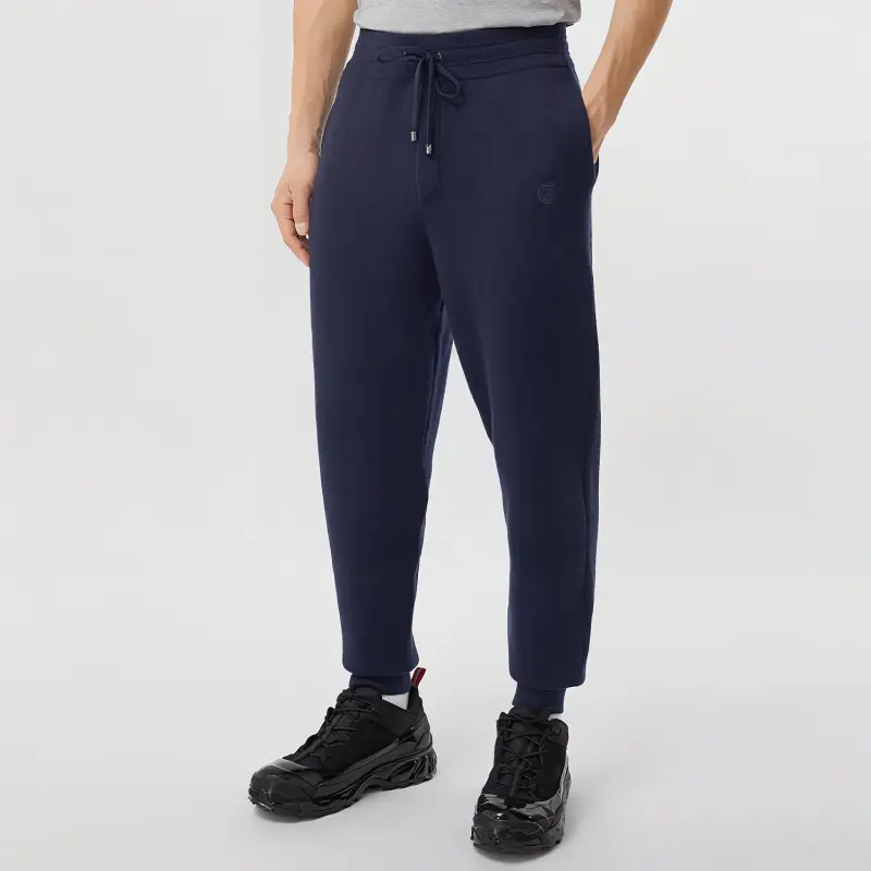Burberry Embroidered Monogram Cashmere Track Pants-1