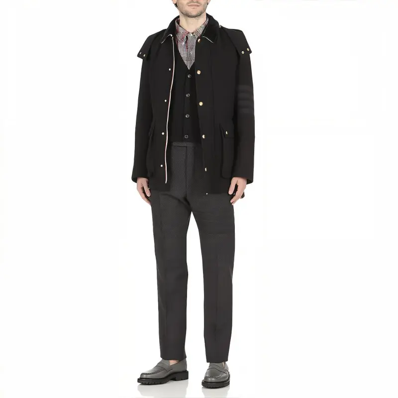 THOM BROWNE 4 Bar Stripe V neck Cardigan-2
