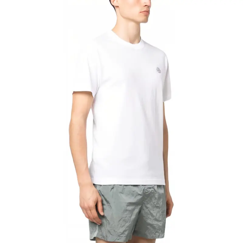 STONE ISLAND Organic Cotton Fissato Effect T shirt-3
